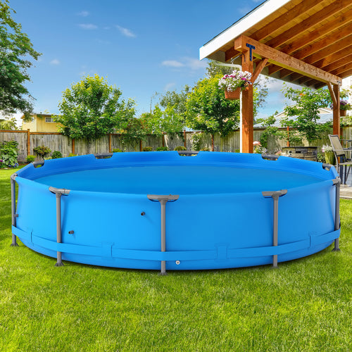 12 Feet Round Solar Pool Cover, 12 Mil, Blue