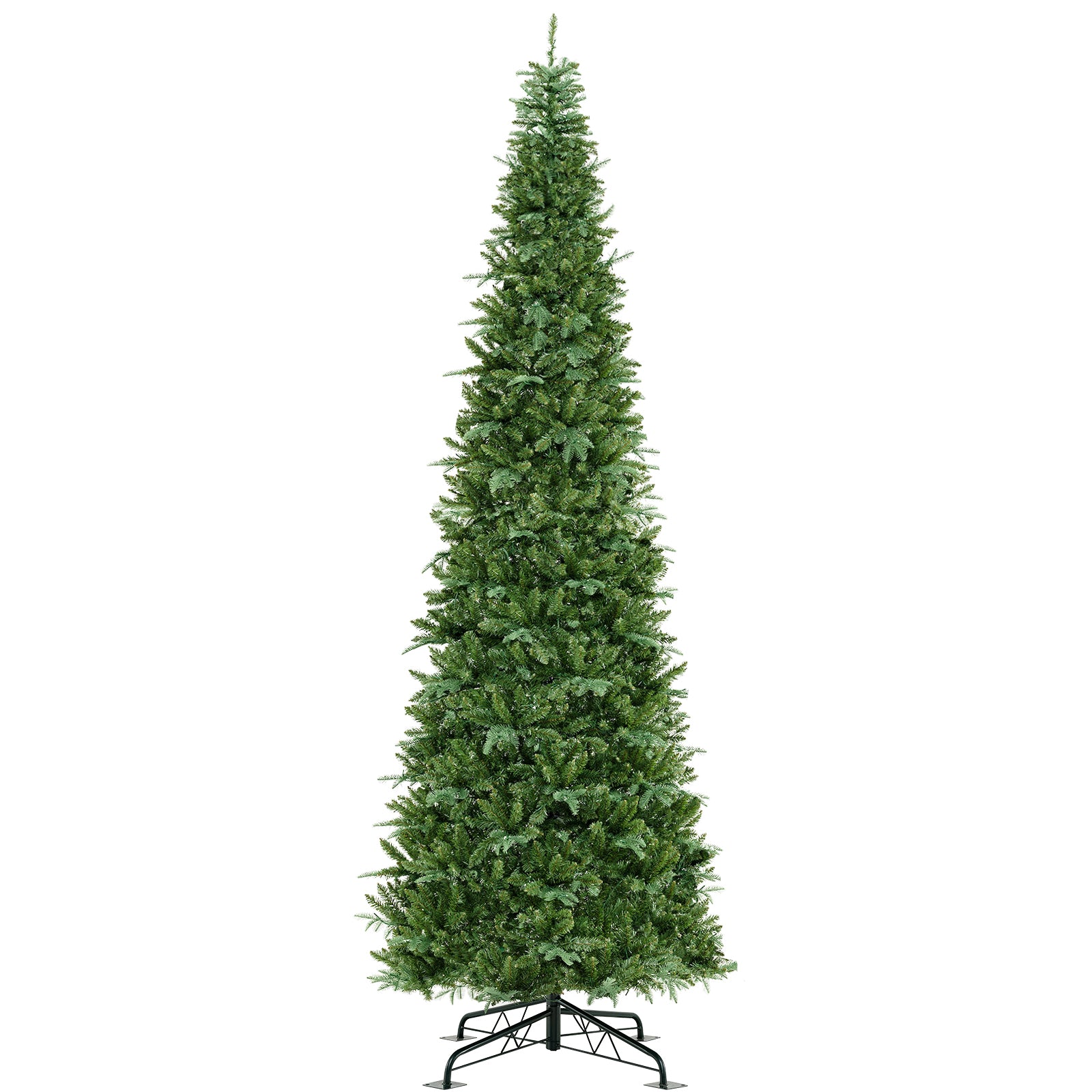12 Feet Tall Prelit Hinged Artificial Christmas Tree, Green Christmas Tree Green at Gallery Canada