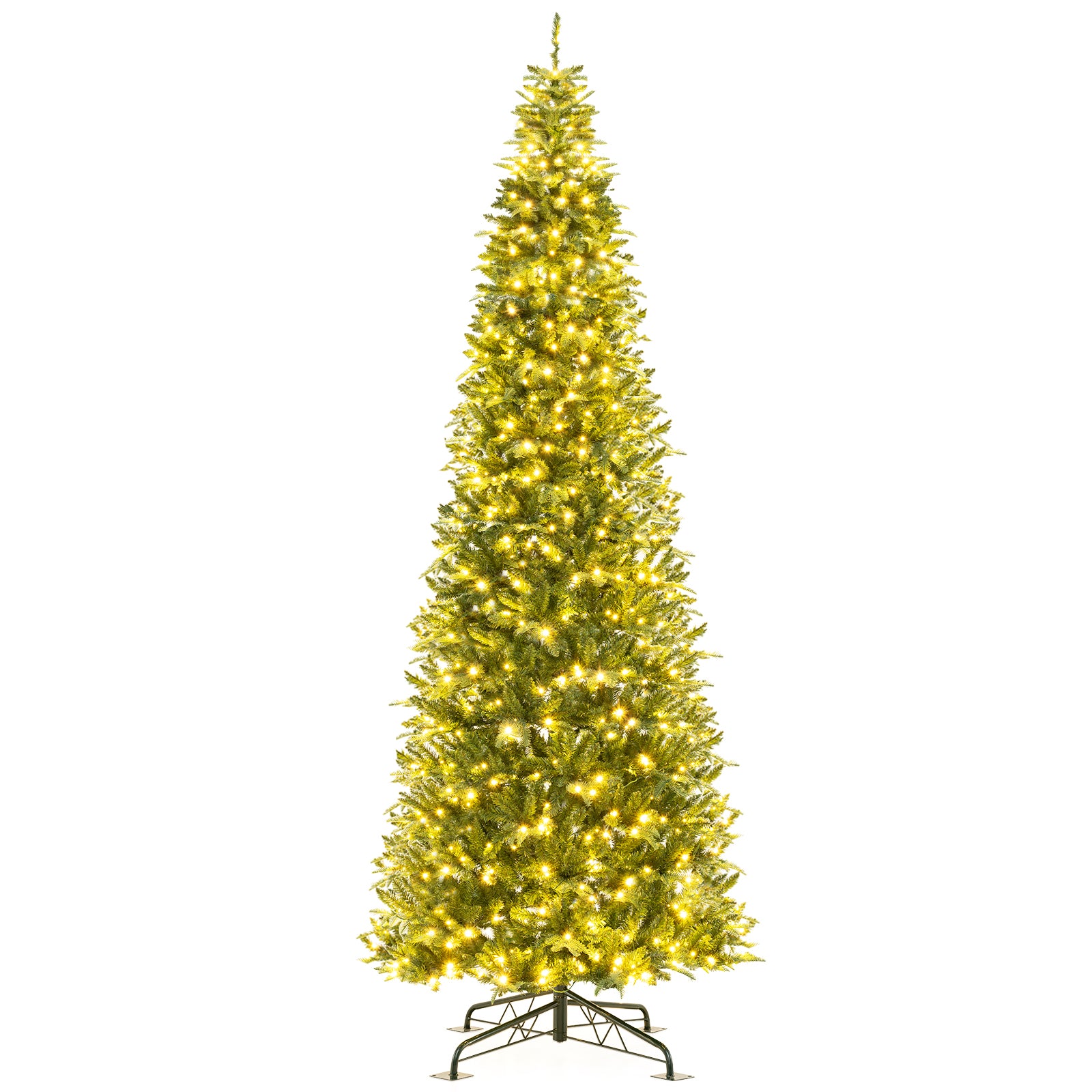 12 Feet Tall Prelit Hinged Artificial Christmas Tree, Green Christmas Tree at Gallery Canada