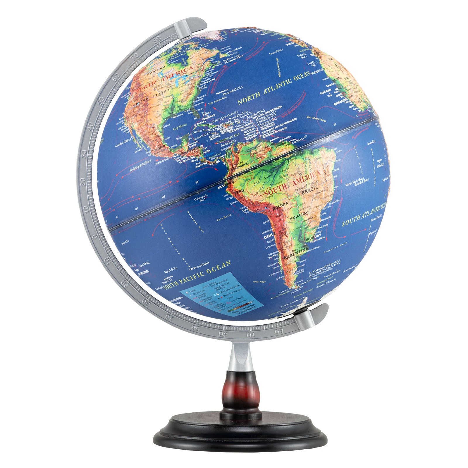 12 Inch Illuminated World Globe Antique Light up Globe Night Lamp, Navy Learning Toys Navy at Gallery Canada