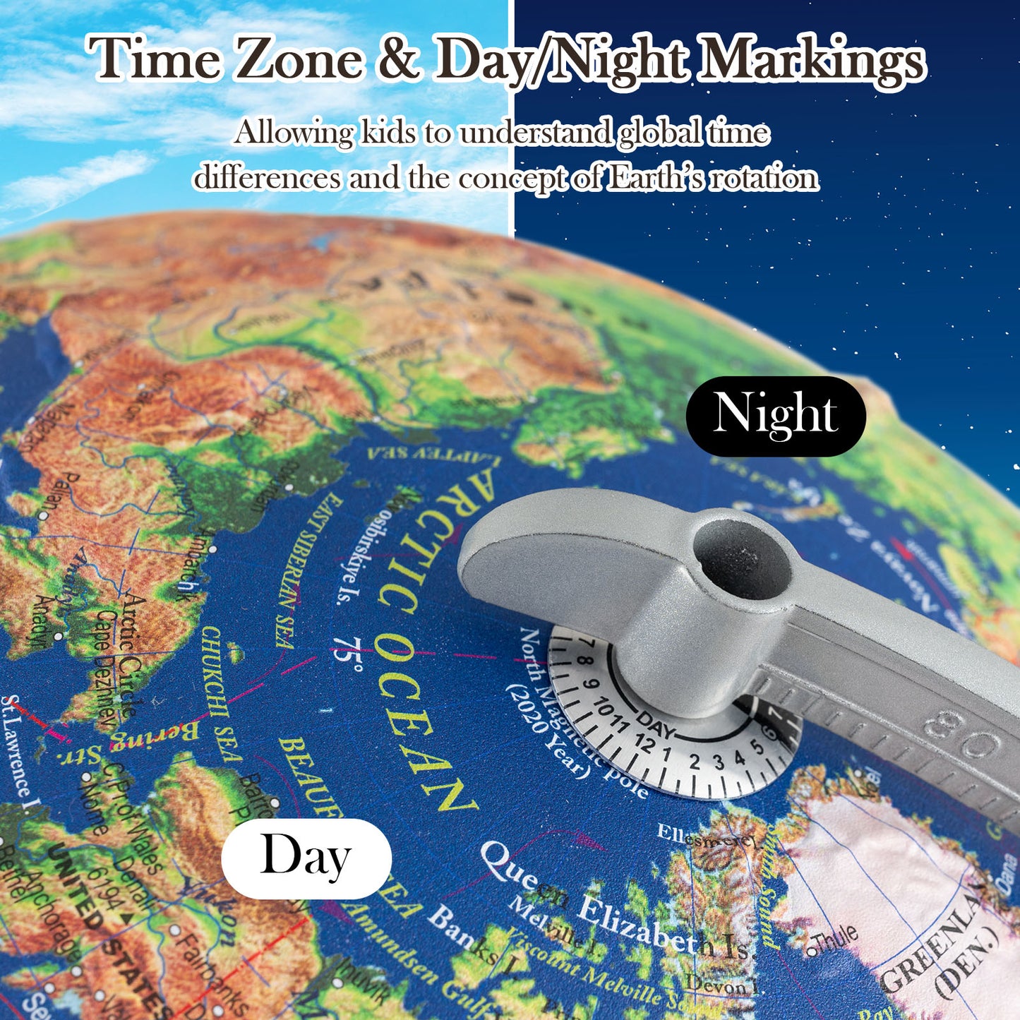 12 Inch Illuminated World Globe Antique Light up Globe Night Lamp, Navy Learning Toys at Gallery Canada