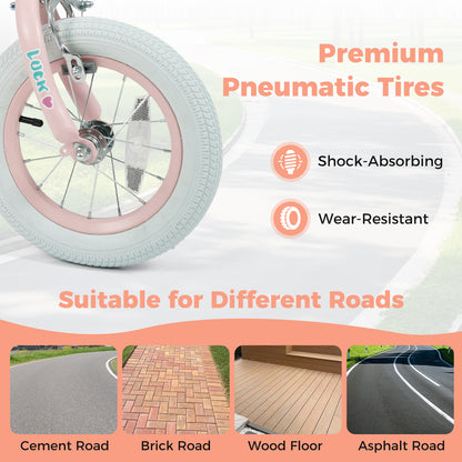 12 Inch Kids Bike Adjustable for 3-8 Years Old Children Pink - Stars & Moon, Pink Kids Bike at Gallery Canada