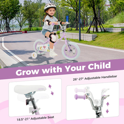 12 Inch Kids Bike Adjustable for 3-8 Years Old Children Purple - Stars & Moon, Purple Kids Bike at Gallery Canada