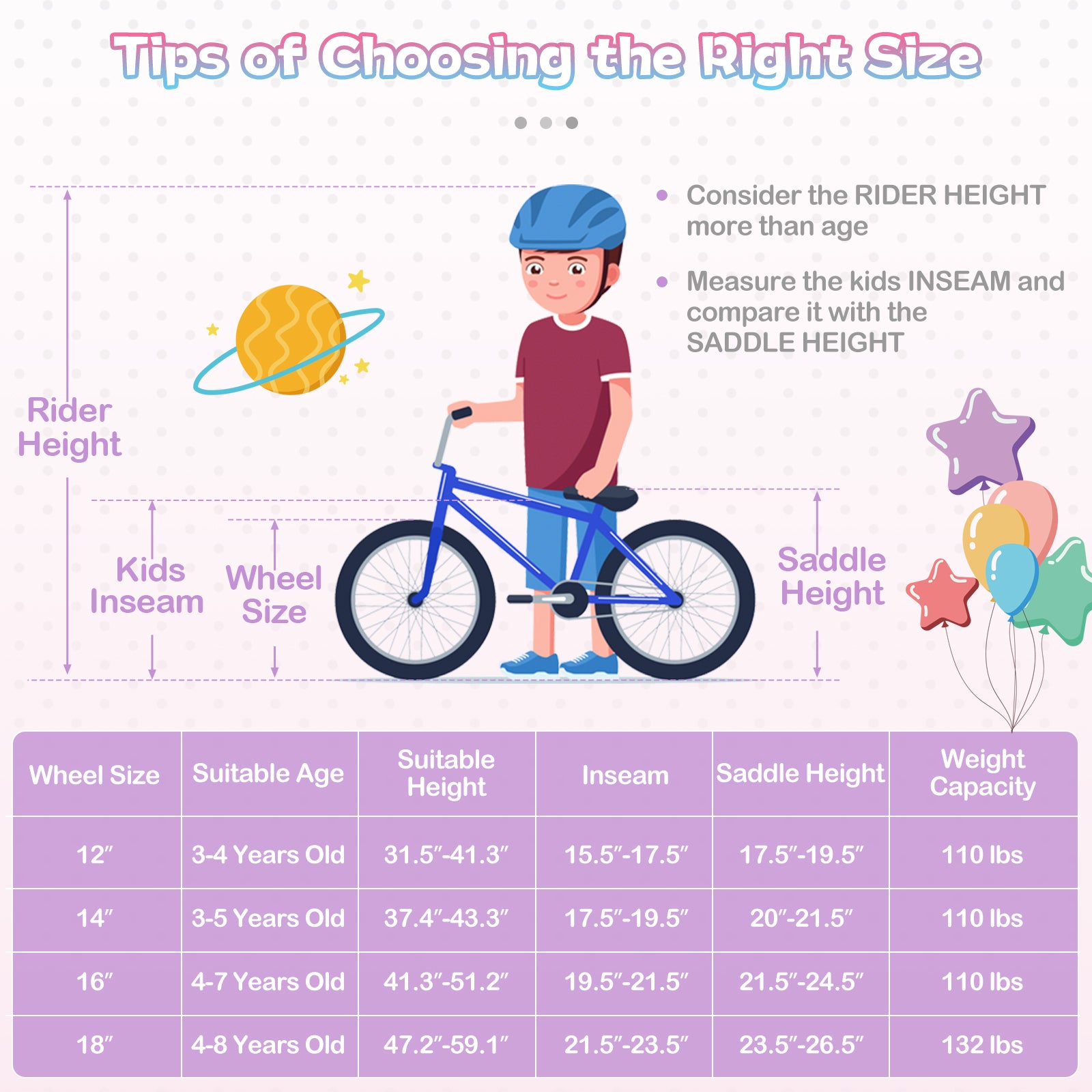 12 Inch Kids Bike, Adjustable, Princess Sea Theme, Purple Kids Bike at Gallery Canada