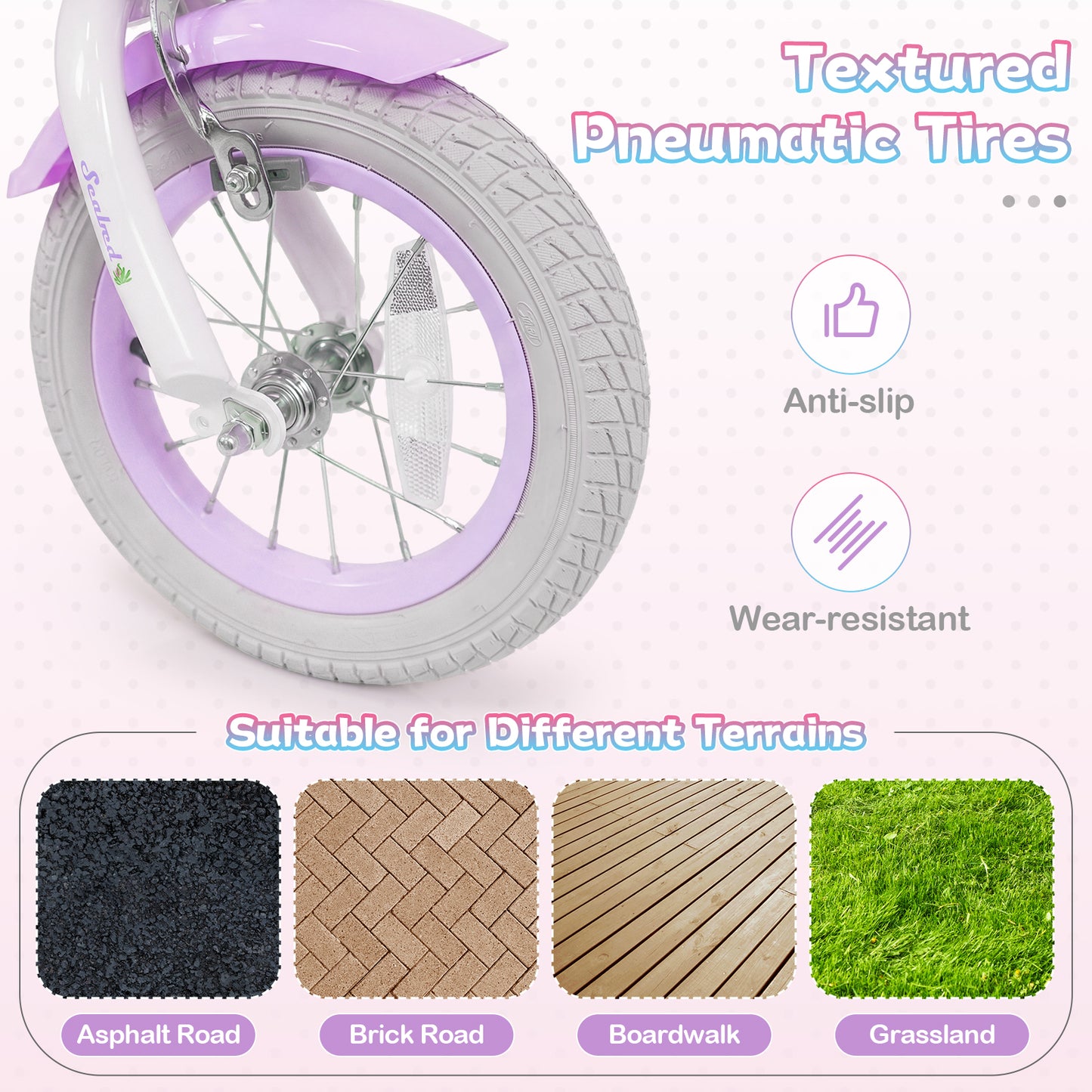 12 Inch Kids Bike, Adjustable, Princess Sea Theme, Purple Kids Bike at Gallery Canada