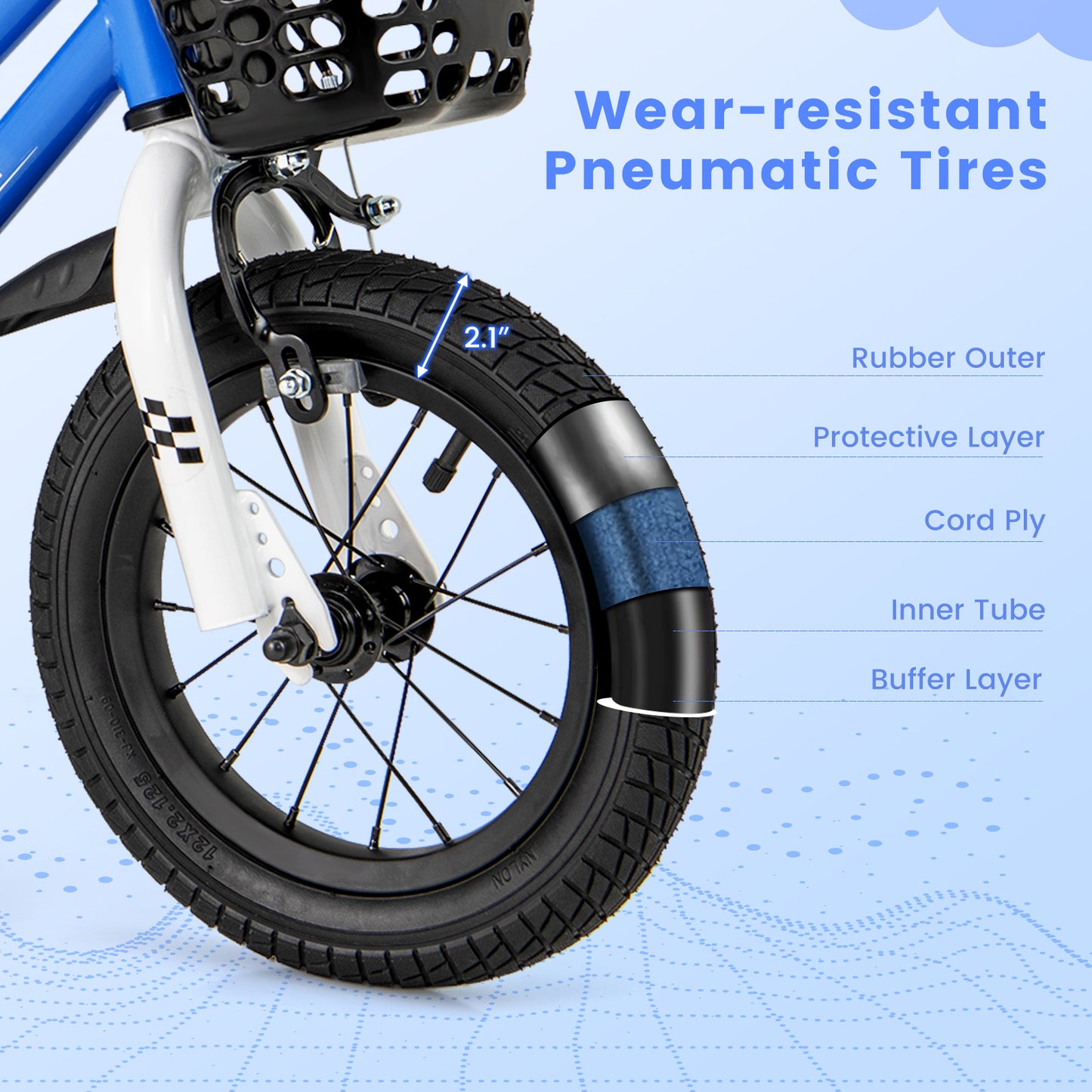 12 Inch Kids Bike Children Bicycle with Training Wheels for 3-4 Years Old, Navy Kids Bike at Gallery Canada