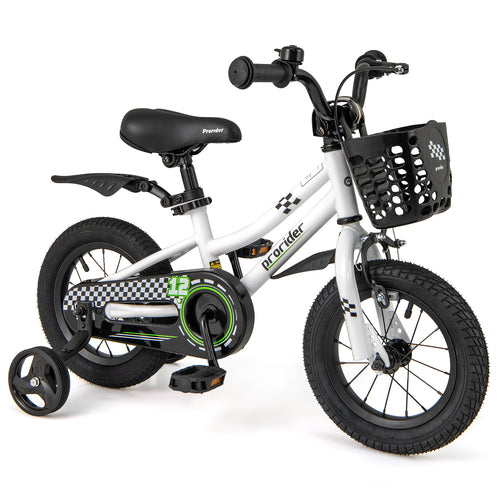 12 Inch Kids Bike Children Bicycle with Training Wheels for 3-4 Years Old, White