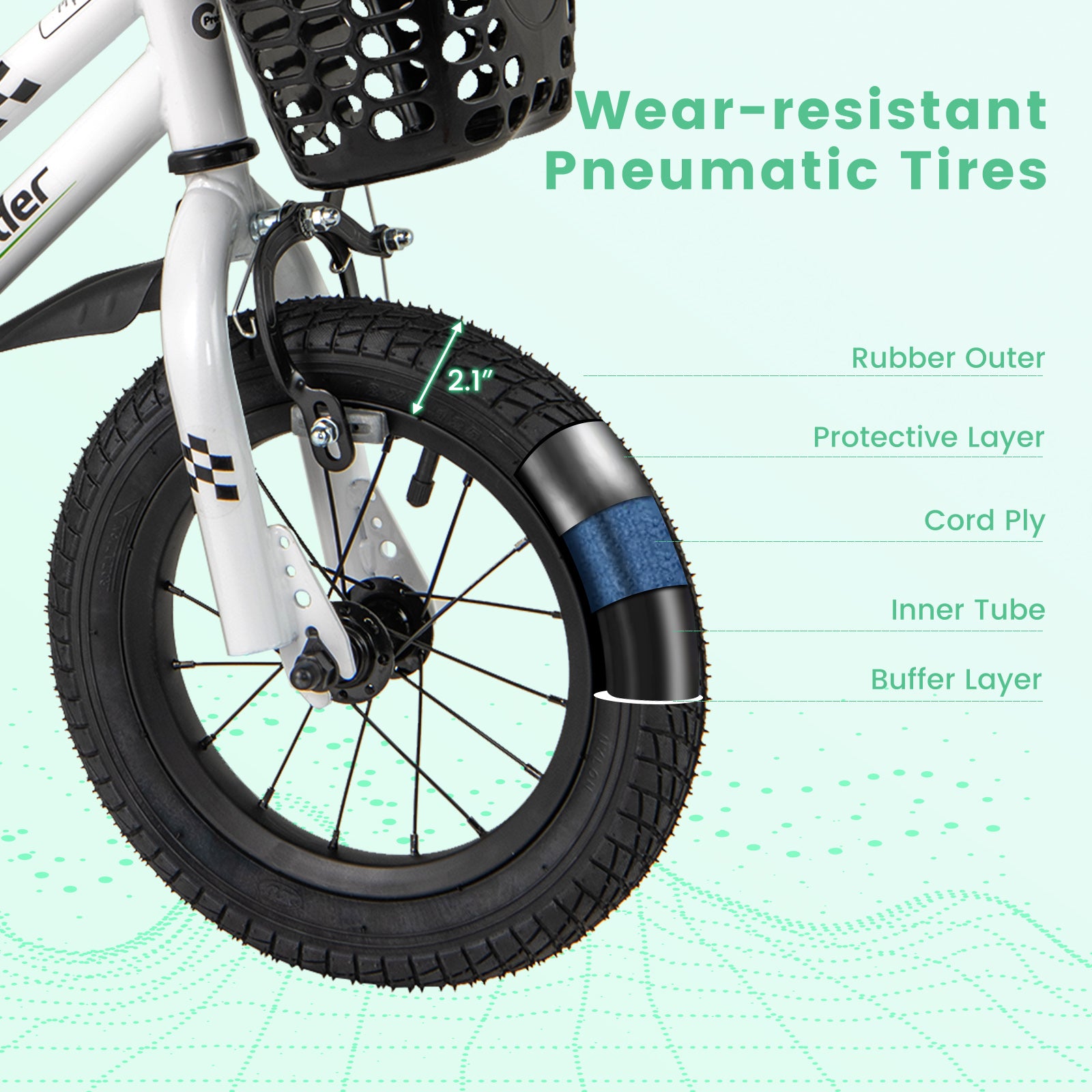 12 Inch Kids Bike Children Bicycle with Training Wheels for 3-4 Years Old, White Kids Bike at Gallery Canada