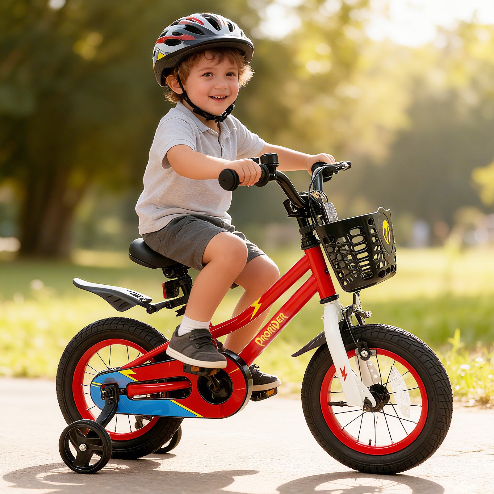 12 Inch Kids Bike Children Bicycle with Training Wheels for 3-4 Years Old, Red Kids Bike at Gallery Canada