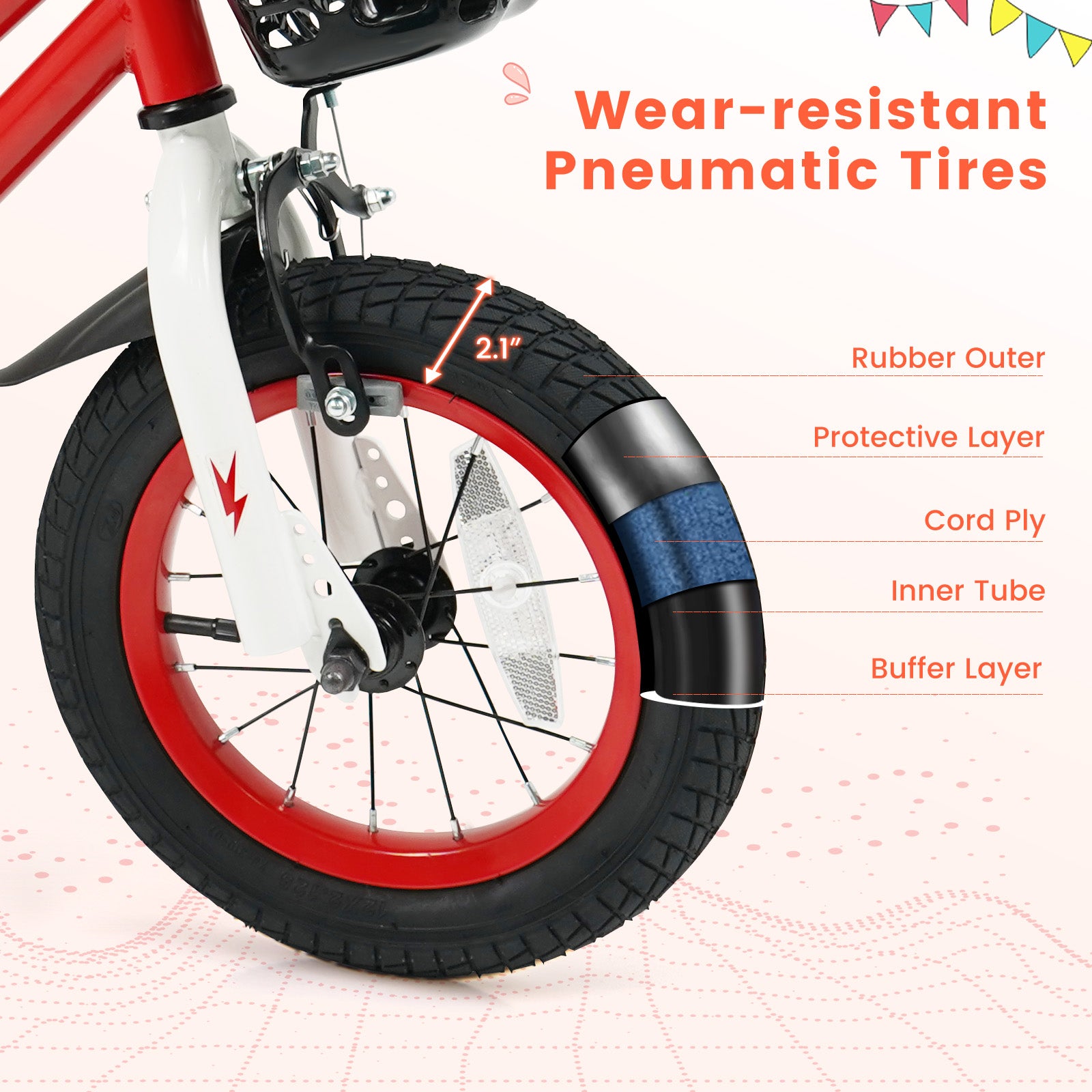 12 Inch Kids Bike Children Bicycle with Training Wheels for 3-4 Years Old, Red Kids Bike at Gallery Canada