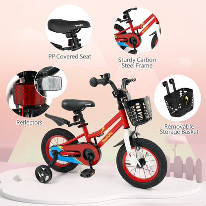 12 Inch Kids Bike Children Bicycle with Training Wheels for 3-4 Years Old, Red Kids Bike at Gallery Canada