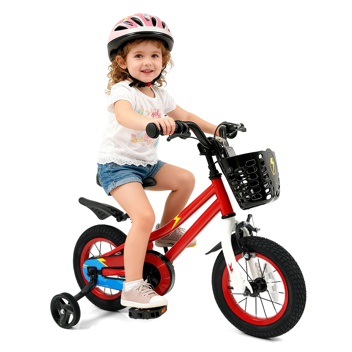 12 Inch Kids Bike Children Bicycle with Training Wheels for 3-4 Years Old, Red Kids Bike at Gallery Canada