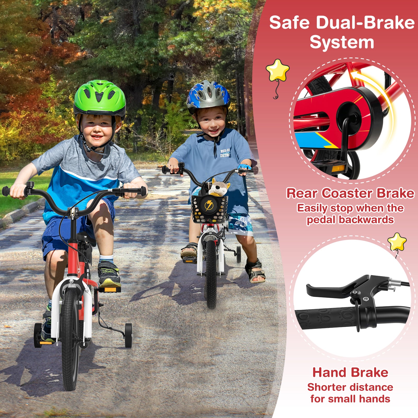 12 Inch Kids Bike Children Bicycle with Training Wheels for 3-4 Years Old, Red Kids Bike at Gallery Canada