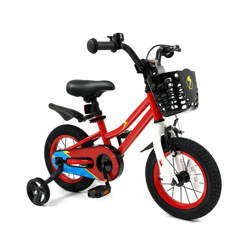 12 Inch Kids Bike Children Bicycle with Training Wheels for 3-4 Years Old, Red