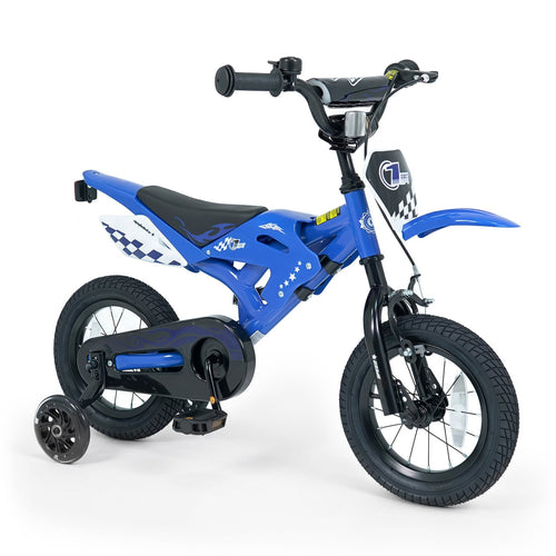 12 Inch Kids Bike, Motorcycle Inspired, Ages 3-4, Blue