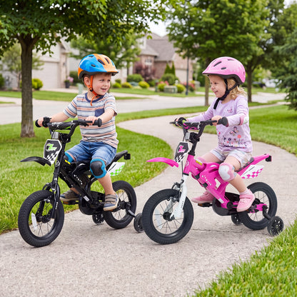 12 Inch Kids Bike Motorcycle-Style for Ages 3-4, Pink
