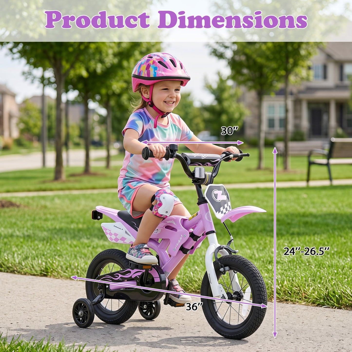 12 Inch Kids Bike, Ages 3-4 Years, Purple