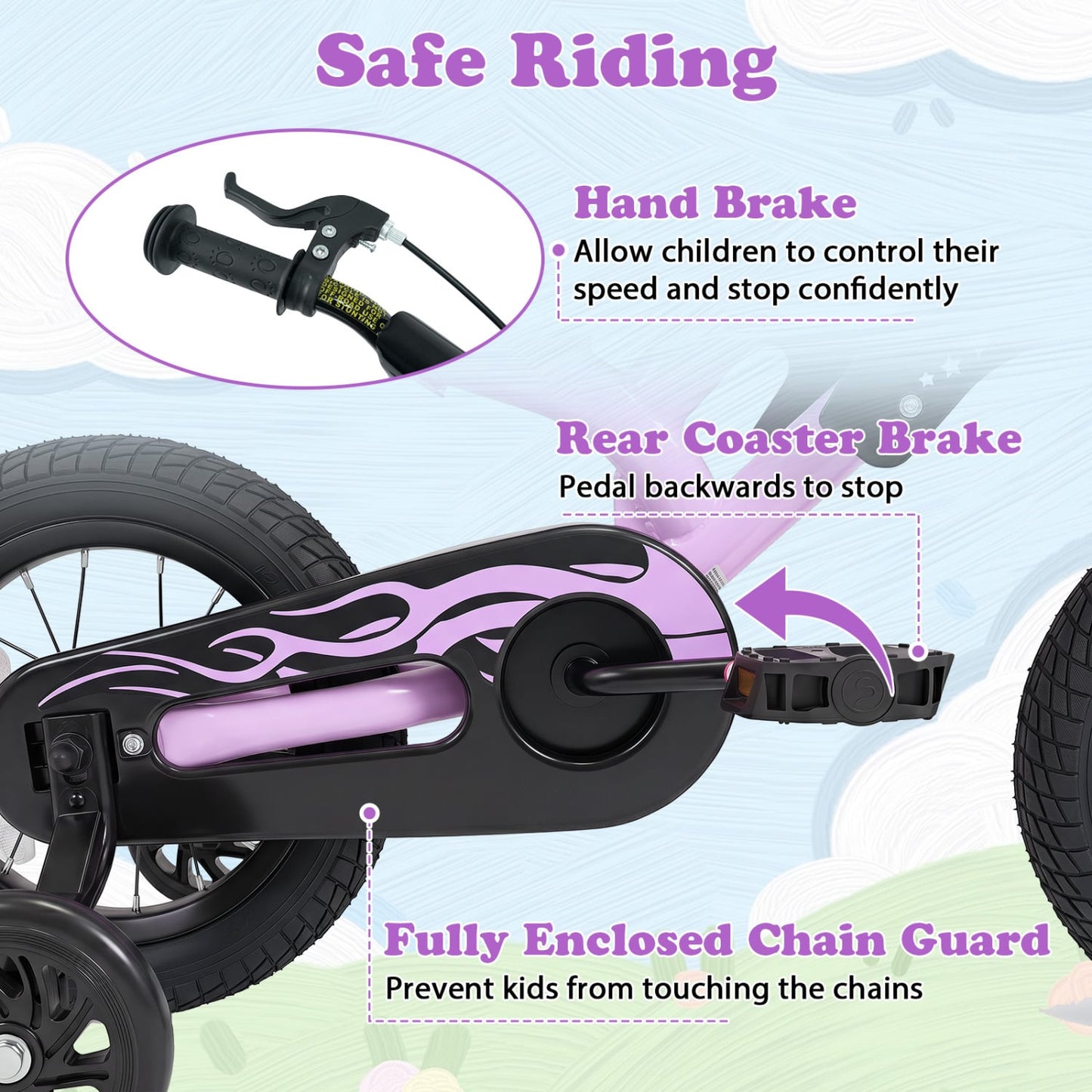 12 Inch Kids Bike, Ages 3-4 Years, Purple