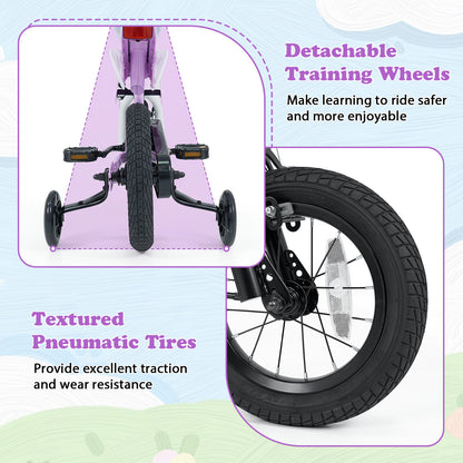 12 Inch Kids Bike, Ages 3-4 Years, Purple