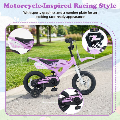 12 Inch Kids Bike, Ages 3-4 Years, Purple