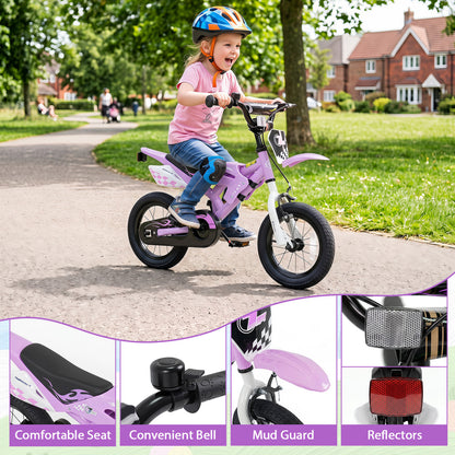 12 Inch Kids Bike, Ages 3-4 Years, Purple