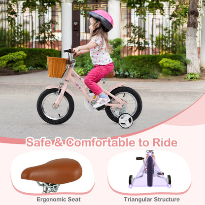 12 Inch Kids Bike, Adjustable Height, Basket, Pink Kids Bike at Gallery Canada