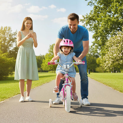 12 Inch Kids Bike for Aged 3-8 Years Old with Adjustable Handlebar Pink- Starlight Wave, Pink Kids Bike at Gallery Canada
