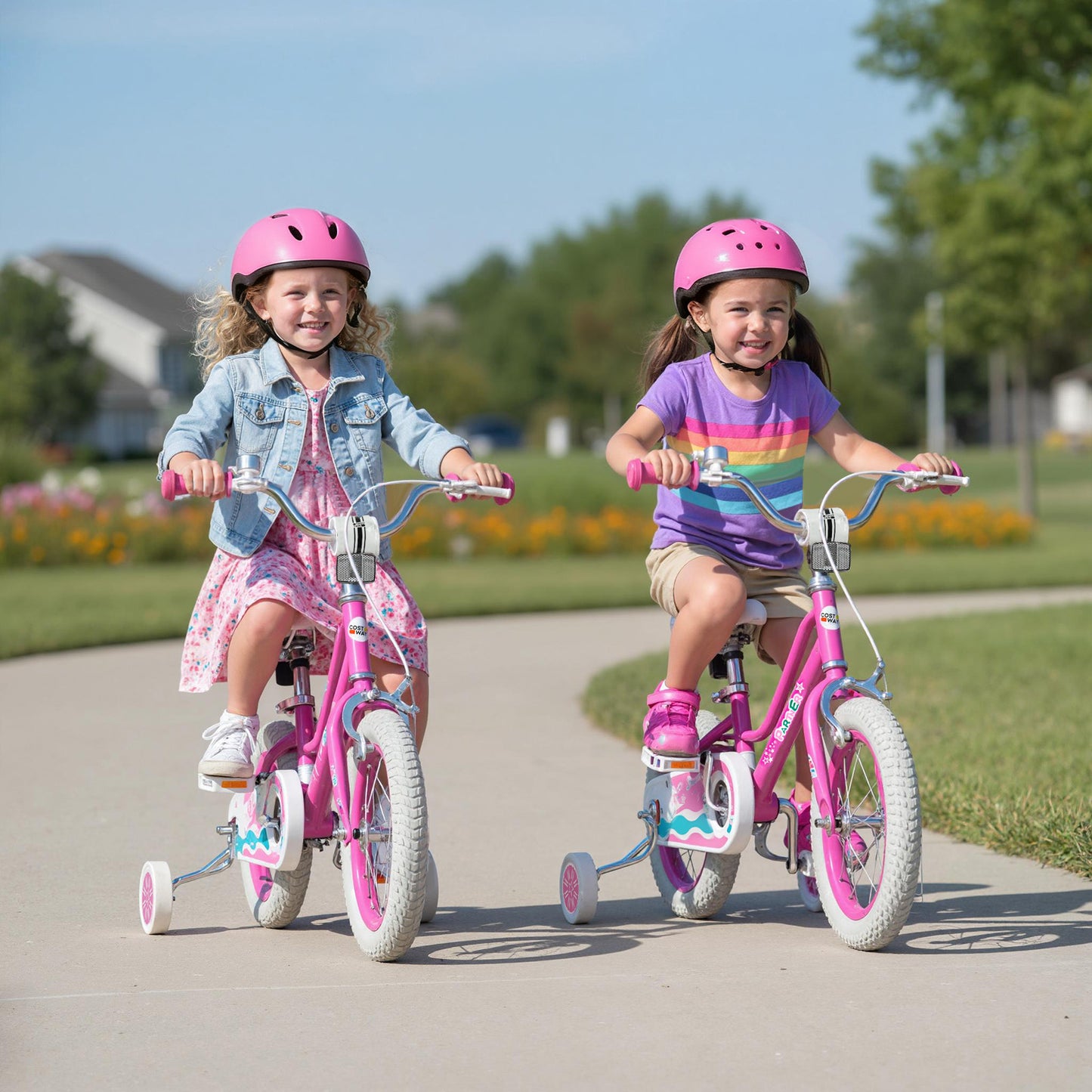 12 Inch Kids Bike for Aged 3-8 Years Old with Adjustable Handlebar Pink- Starlight Wave, Pink Kids Bike at Gallery Canada