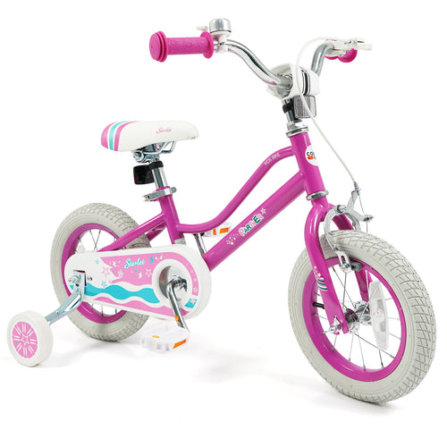 12 Inch Kids Bike for Aged 3-8 Years Old with Adjustable Handlebar Pink- Starlight Wave, Pink