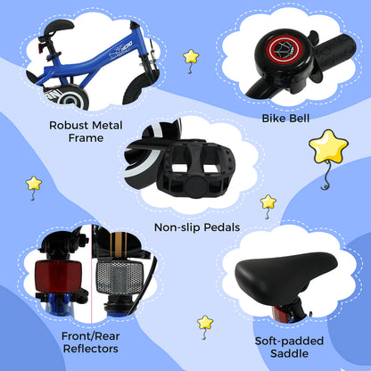 12-Inch Kids Bike with Removable Training Wheels Navy - Brave Hero, Navy Kids Bike at Gallery Canada