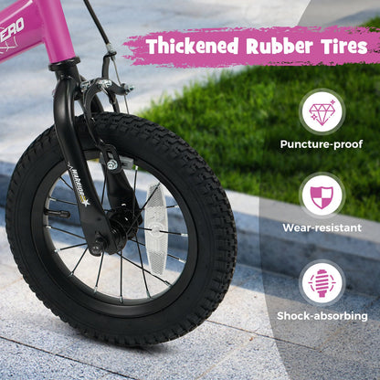 12-Inch Kids Bike with Removable Training Wheels Pink-Brave Hero Scooters at Gallery Canada