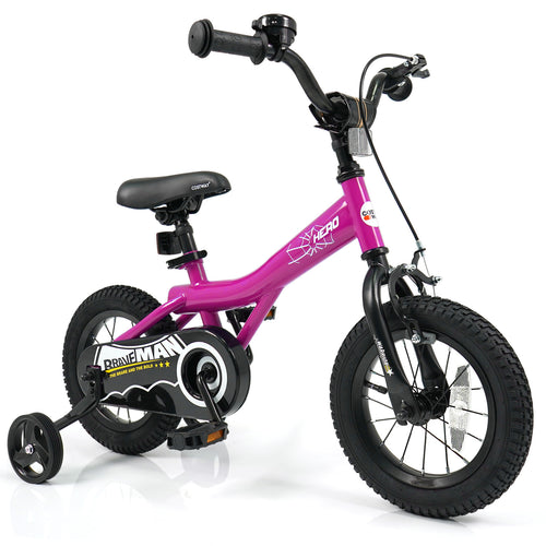12-Inch Kids Bike With Removable Training Wheels, Brave Hero, Pink