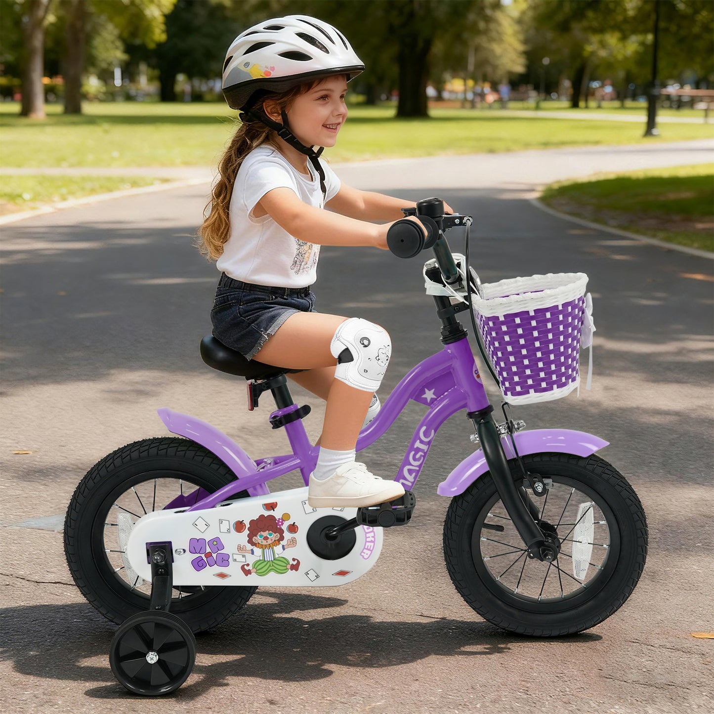 12 Inch Kids Bike with Training Wheels for Aged 3-4 Years Old - Magic Purple, Purple Kids Bike at Gallery Canada