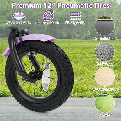12 Inch Kids Bike with Training Wheels for Aged 3-4 Years Old - Magic Purple, Purple Kids Bike at Gallery Canada