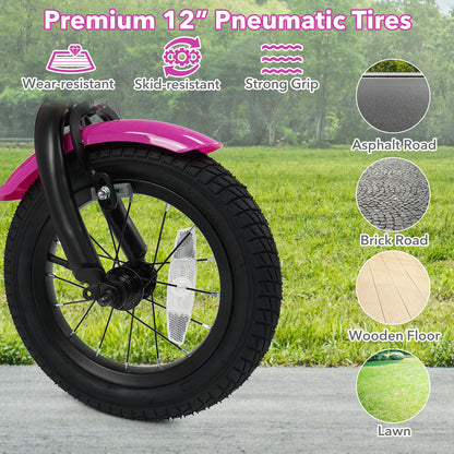 12 Inch Kids Bike with Training Wheels for Aged 3-4 Years Old - Magic Rose, Rose Red Kids Bike at Gallery Canada