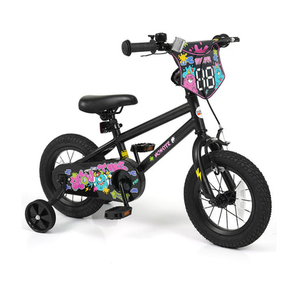 12 Inch Kids Bike with Training Wheels for Ages 3-4 Years Old Black- Street Art Time, Black Kids Bike at Gallery Canada