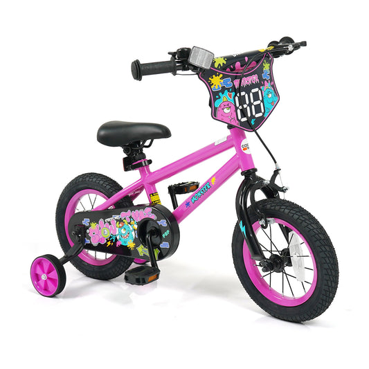 12 Inch Kids Bike with Training Wheels for Ages 3-4 Years Old Pink- Street Art Time, Pink Kids Bike Pink at Gallery Canada