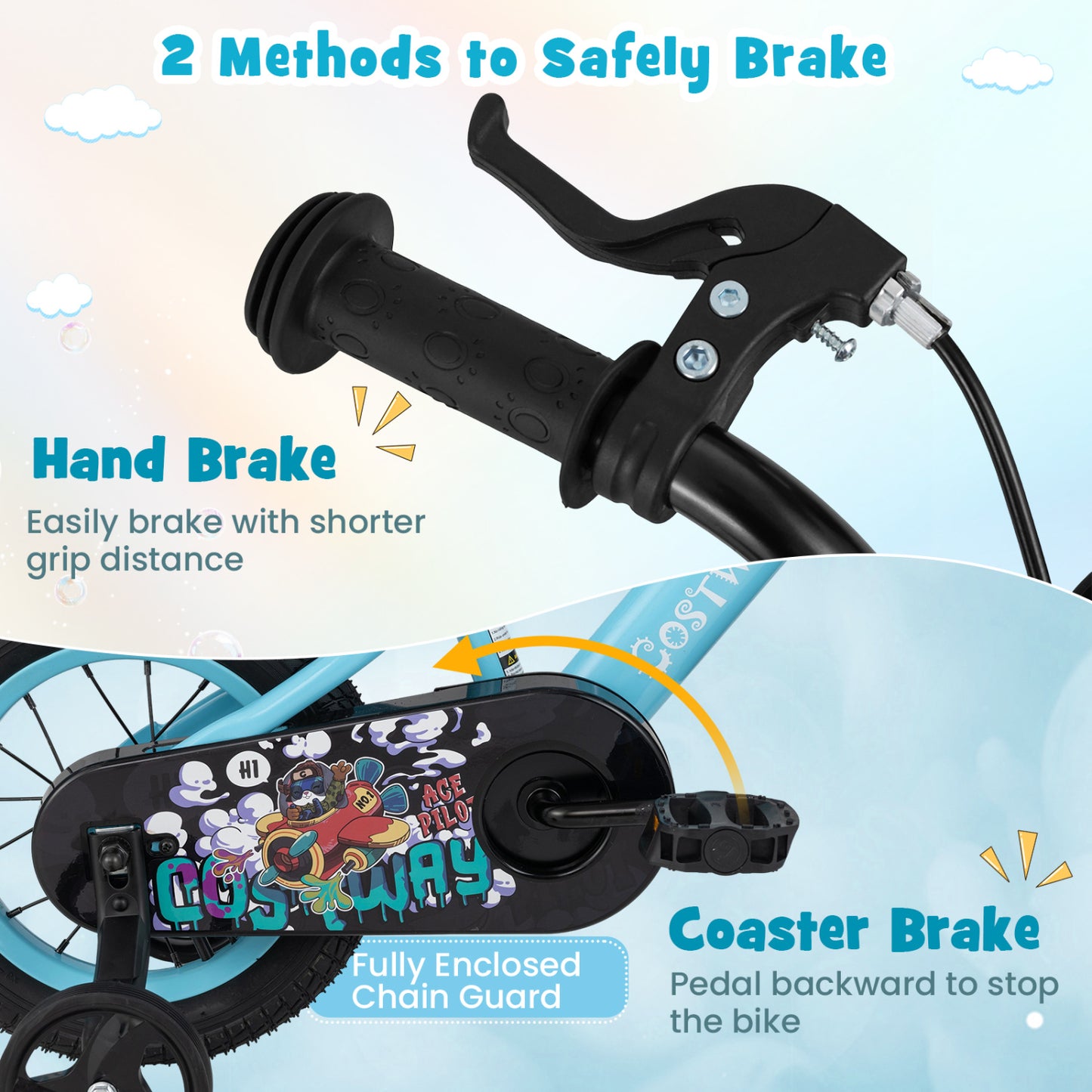 12 Inch Kids Bike, Adjustable Handlebar And Saddle, 3-4 Years Old, Blue Kids Bike at Gallery Canada