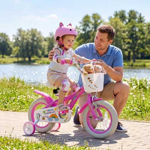 12 Inches Girls Bike for 3-4 Years Old, Pink