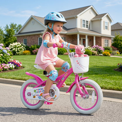 12 Inches Girls Bike for 3-4 Years Old, Pink