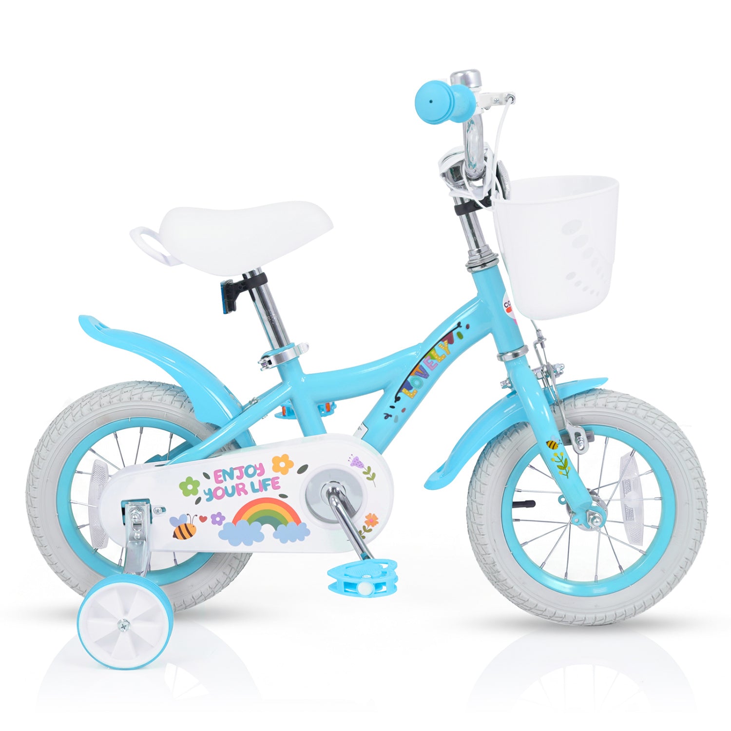 Girls Bike for 3-4 Years, Training Wheels, Basket, Blue Kids Bike at Gallery Canada