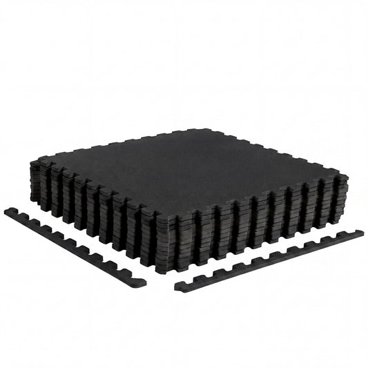 12 Pack Non-Slip Protective Interlocking EVA Foam Floor Tiles, Black Decorative Fencing & Flooring Black at Gallery Canada