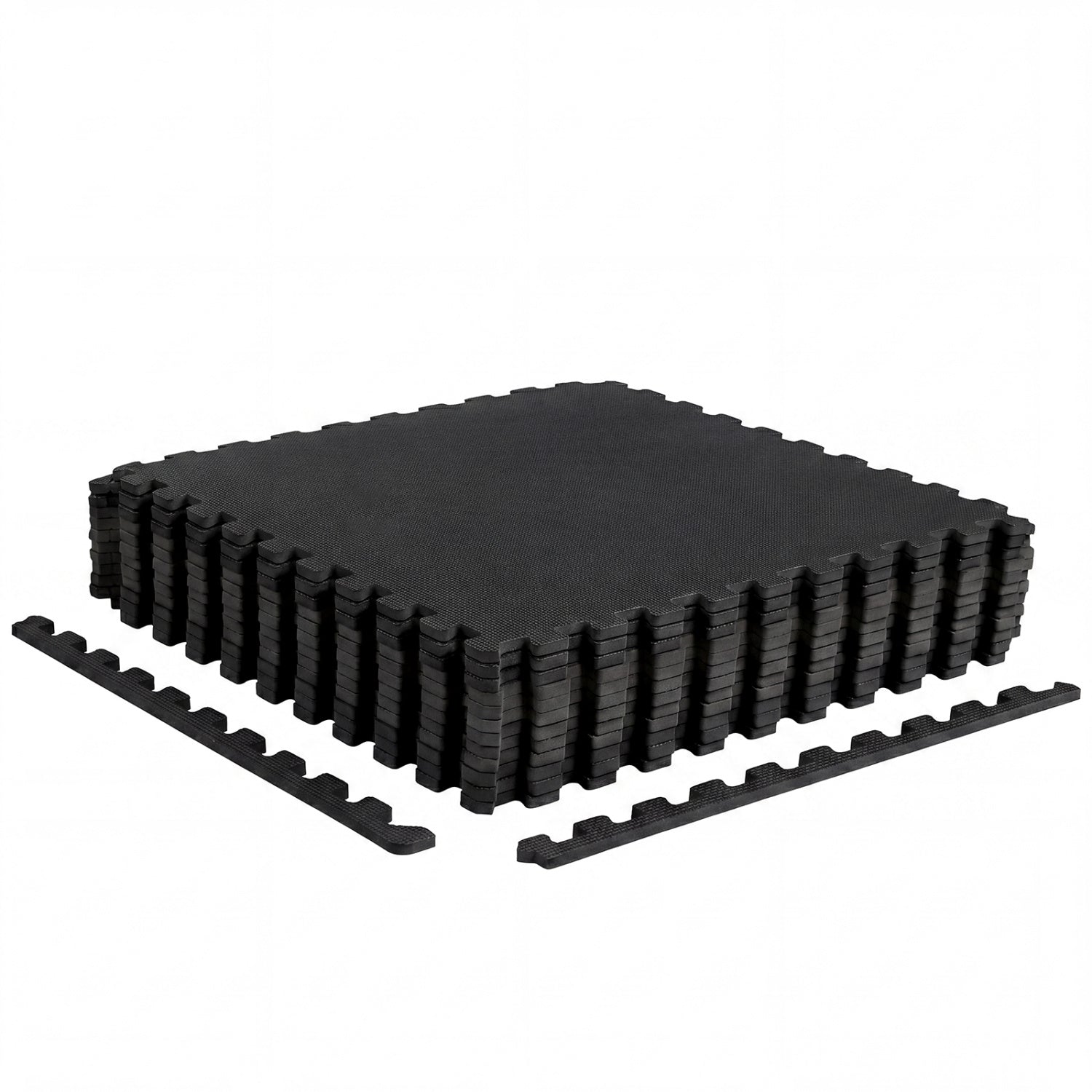 12 Pack Non-Slip Protective Interlocking EVA Foam Floor Tiles, Black Decorative Fencing & Flooring Black at Gallery Canada