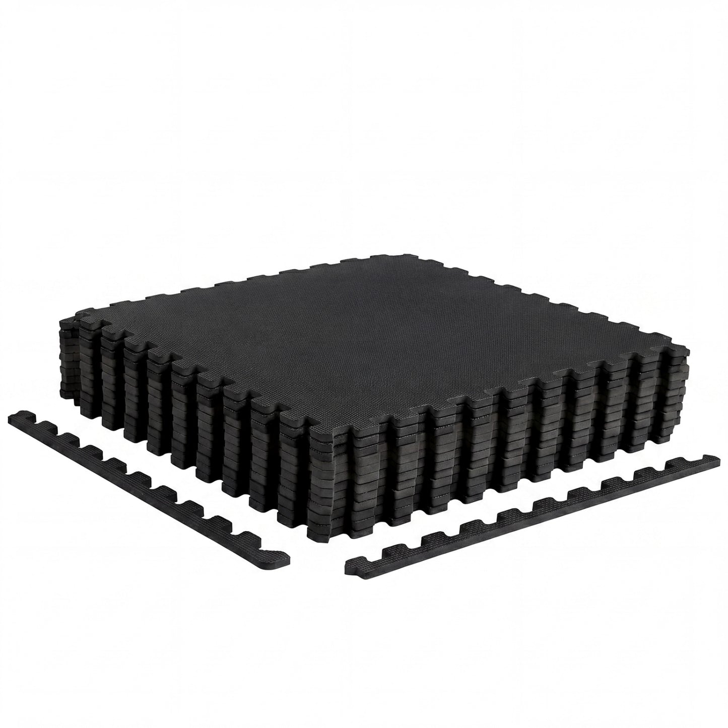 12 Pack Non-Slip Protective Interlocking EVA Foam Floor Tiles, Black Decorative Fencing & Flooring Black at Gallery Canada