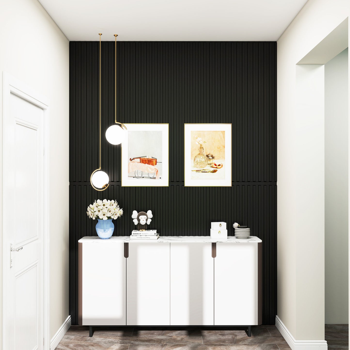 12-Pack PVC Slat Wall Panels, Interior Wall Decoration, Black Decorative Accessories at Gallery Canada