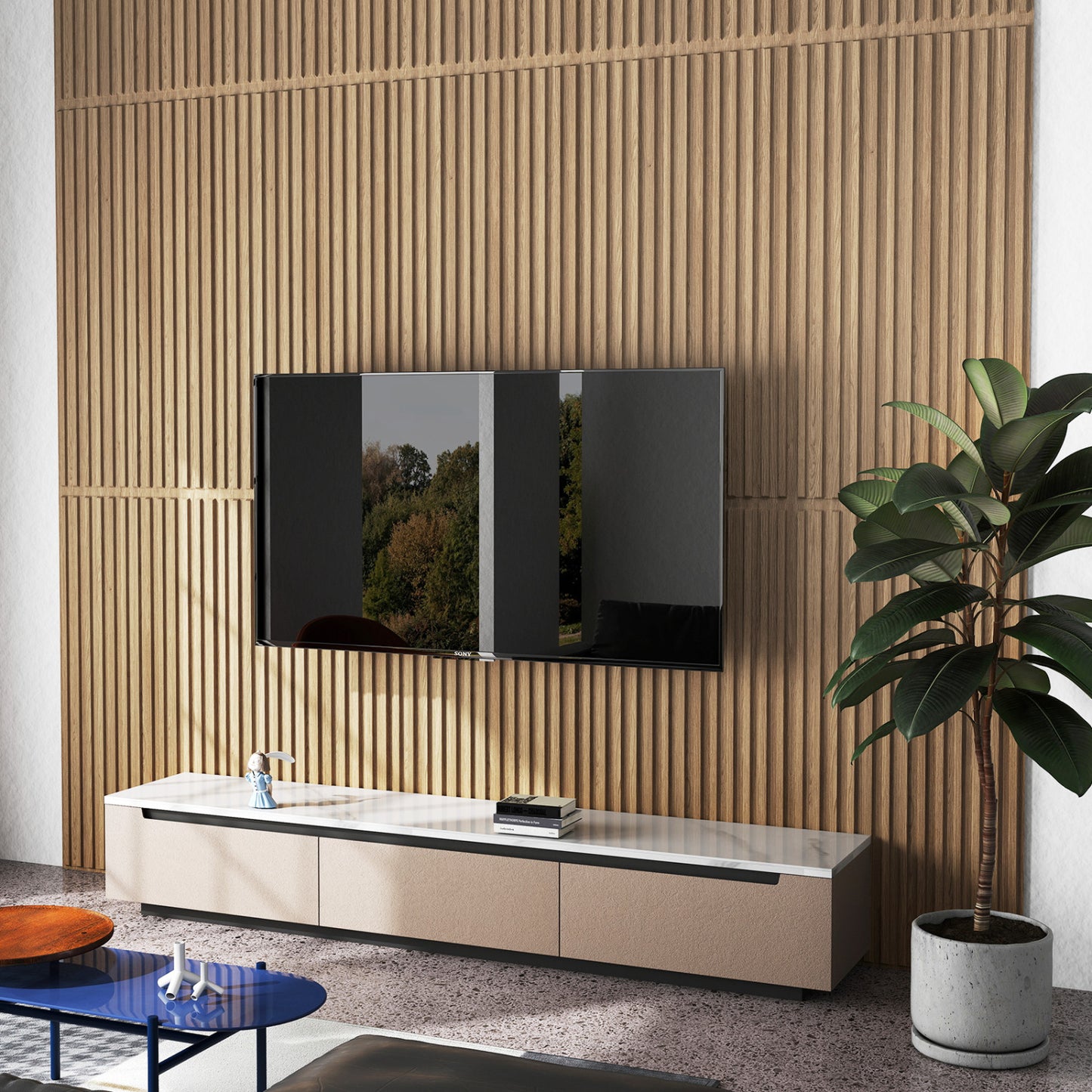 PVC Slat Wall Panels, 12-Pack, Interior Wall Decor, Walnut Decorative Accessories at Gallery Canada