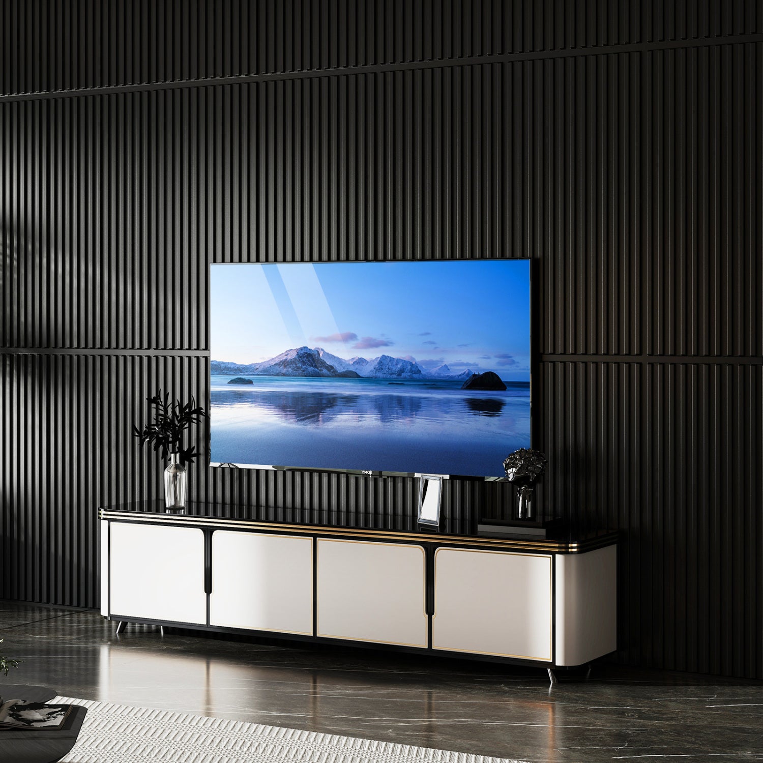 12-Pack PVC Slat Wall Panels, Interior Wall Decoration, Black Decorative Accessories at Gallery Canada
