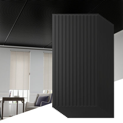 12-Pack PVC Slat Wall Panels, Interior Wall Decoration, Black Decorative Accessories at Gallery Canada