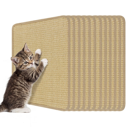 Cat Scratcher Mat Set, 12 Pieces 16 x 12 Inch, Natural Sisal Pads Cat Trees Condos & Scratchers Natural at Gallery Canada