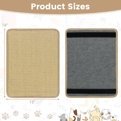 Cat Scratcher Mat Set, 12 Pieces 16 x 12 Inch, Natural Sisal Pads Cat Trees Condos & Scratchers at Gallery Canada